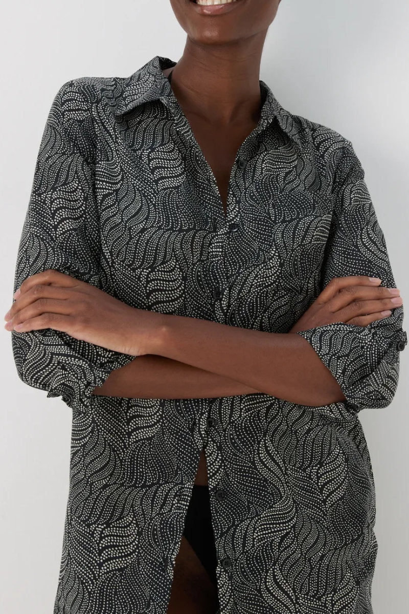 Ex-Store Black Print Beach Shirt