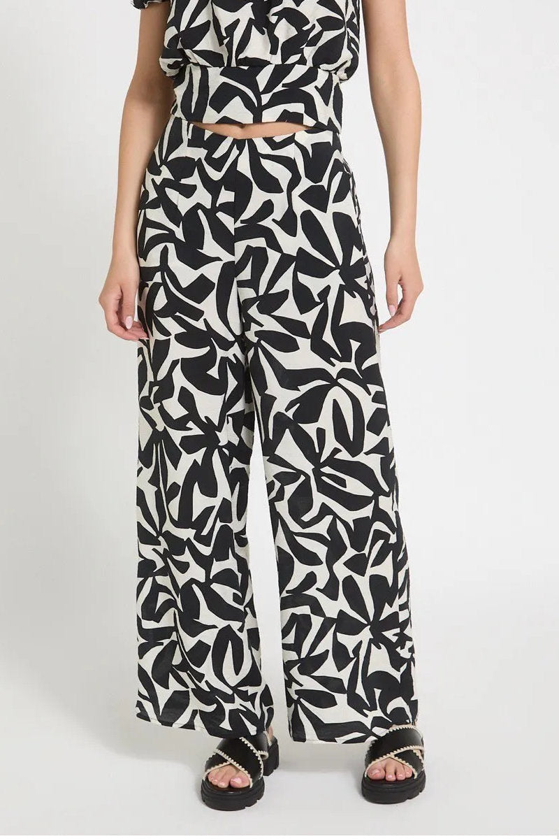 Ex Dunnes Store Monochrome Wide Leg Trousers