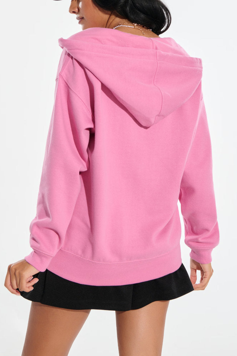Ex-Sinsay Pink Zip Front Hoodie