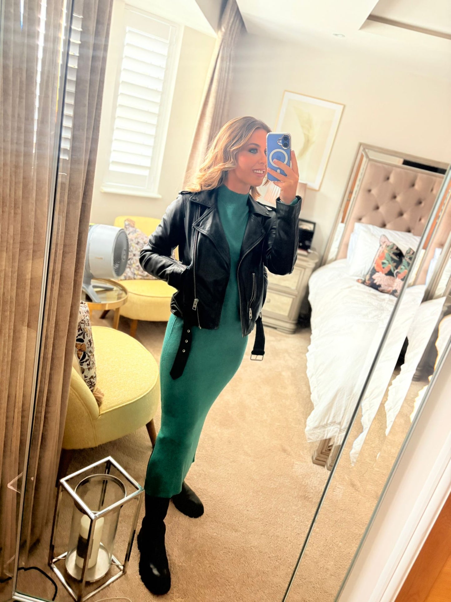 EX- Store Green Turtle Neck Jumper Dress