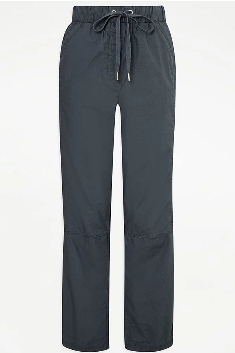 Ex George Charcoal Cargo Poplin Trousers