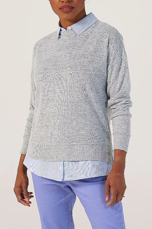 Ex Denim & Co. Jumper & Shirt 2 in 1 in Grey