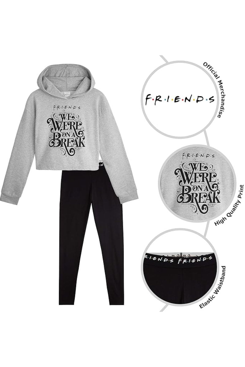 FRIENDS Loungewear Set with Cropped Hoodie & Leggings