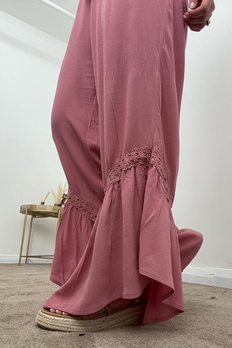 Rose Strapless Wide Leg Jumpsuit