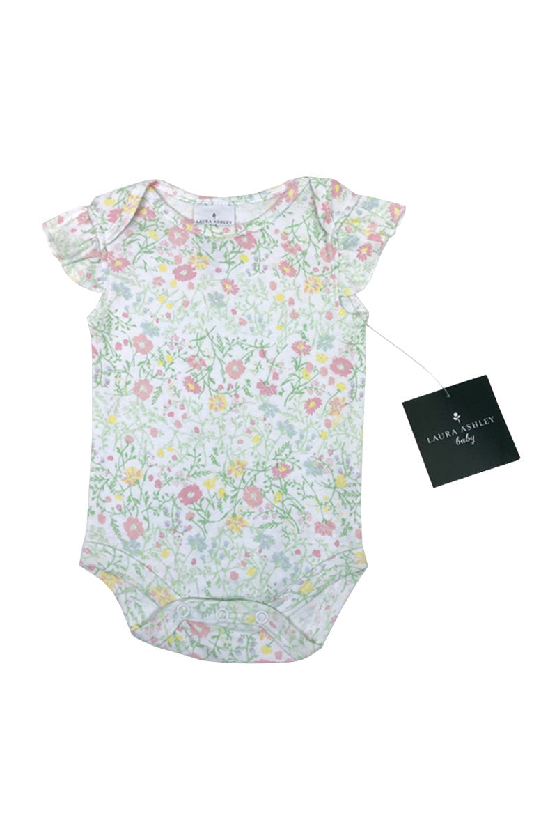 Laura Ashley Green Pretty Baby Pack 3 Bodysuits/Vests