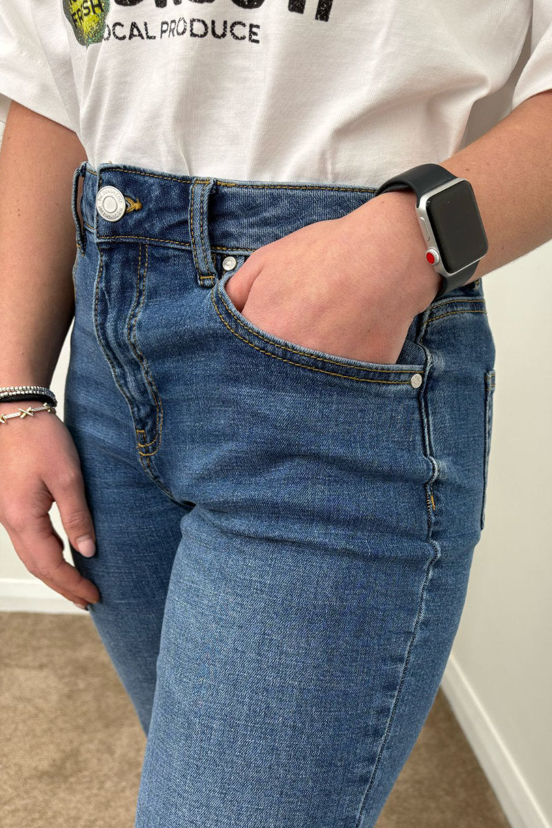 Ex M&Co Boyfriend Petite Jeans Denim Blue