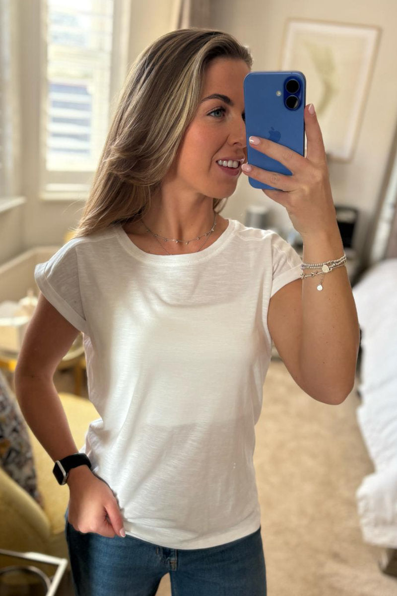 Ex M&Co White Cap Sleeve T-Shirt