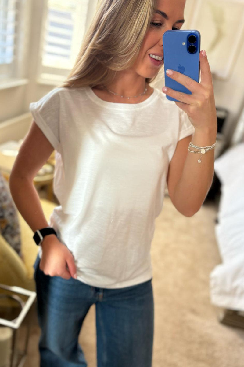 Ex M&Co White Cap Sleeve T-Shirt