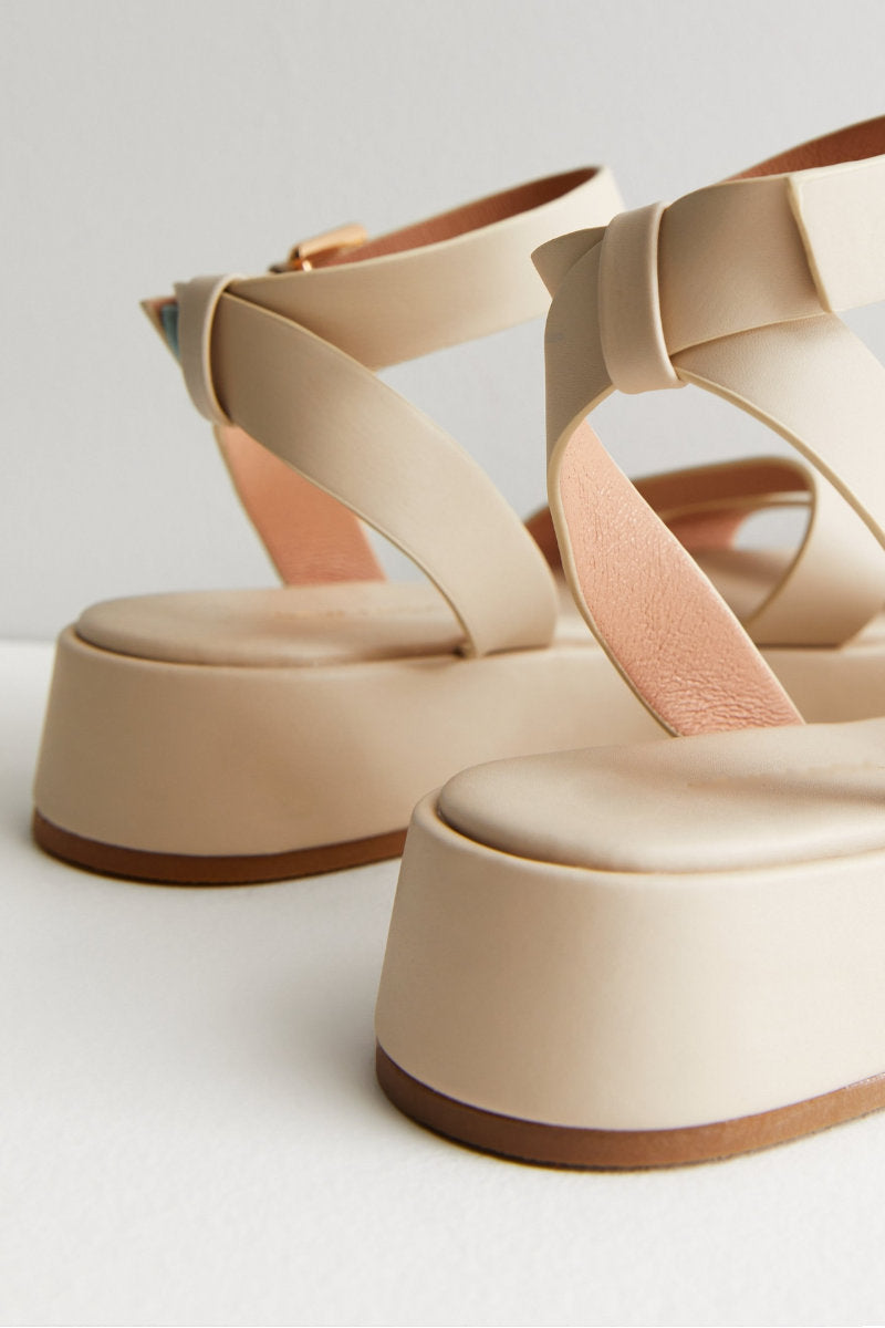 Ex Famous Store Cream Gladiator Sandals