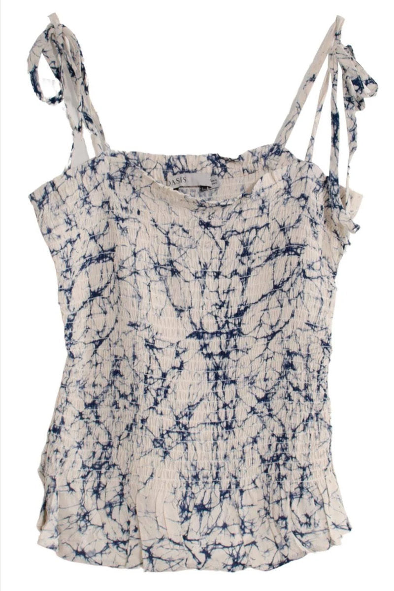 Oasis Shirred Bandeau Tie Shoulder Top