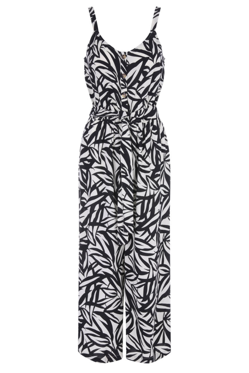 Famous Store Black & Cream Jumpsuit