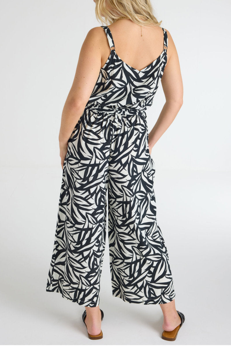Famous Store Black & Cream Jumpsuit