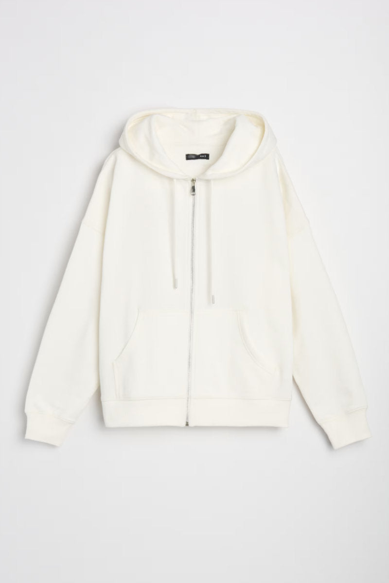 Ex-Sinsay Cream Zip Front Hoodie