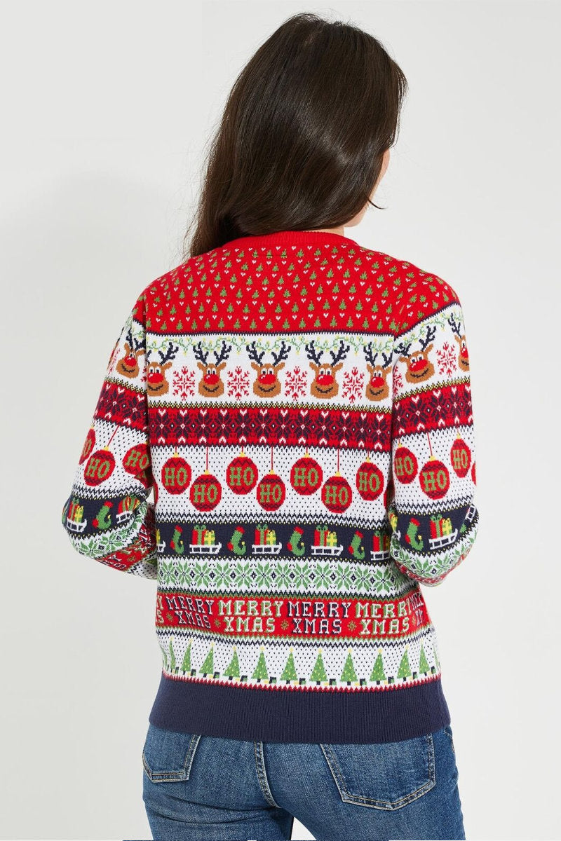 Woman's Ex-Threadbare Reindeer Jumper