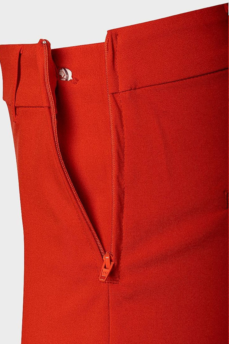 Camaieu Ladies Tapered Smart Trousers Red