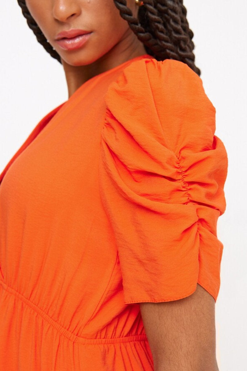 Ex Tu Orange Midi Dress