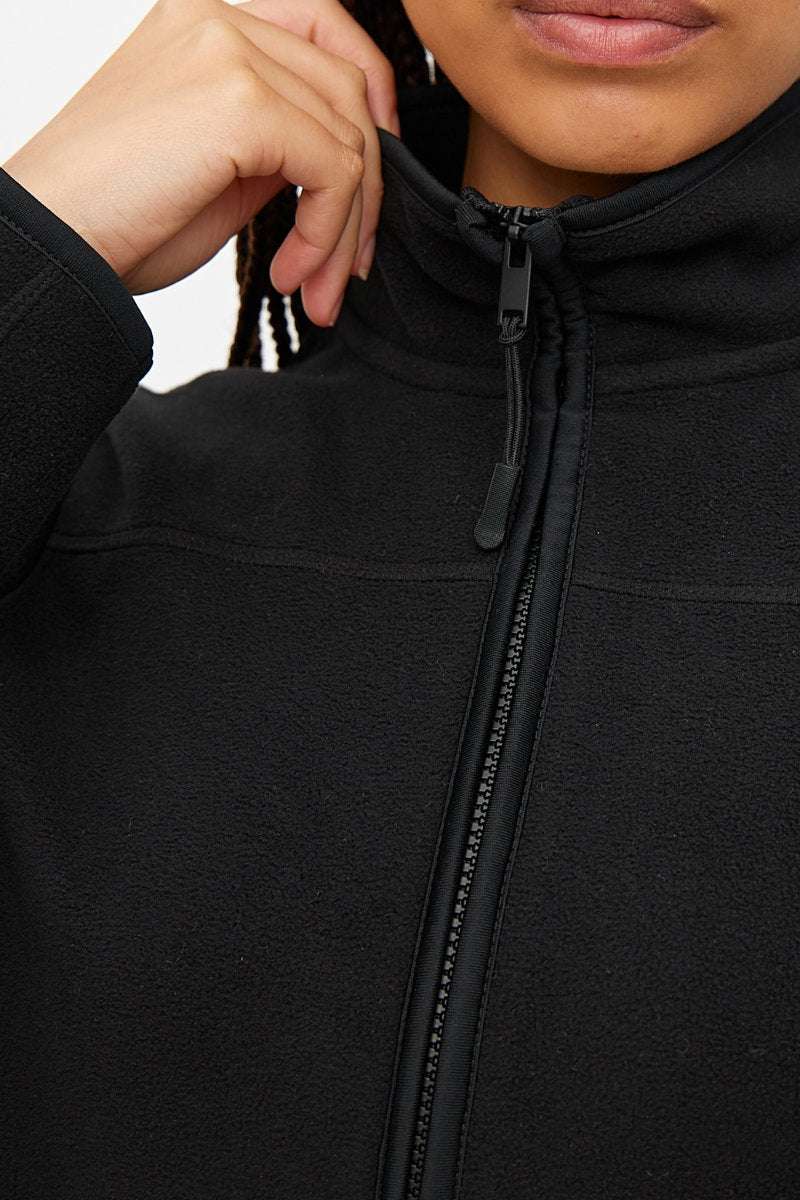 Ex TU Ladies Black Zip-Through Fleece