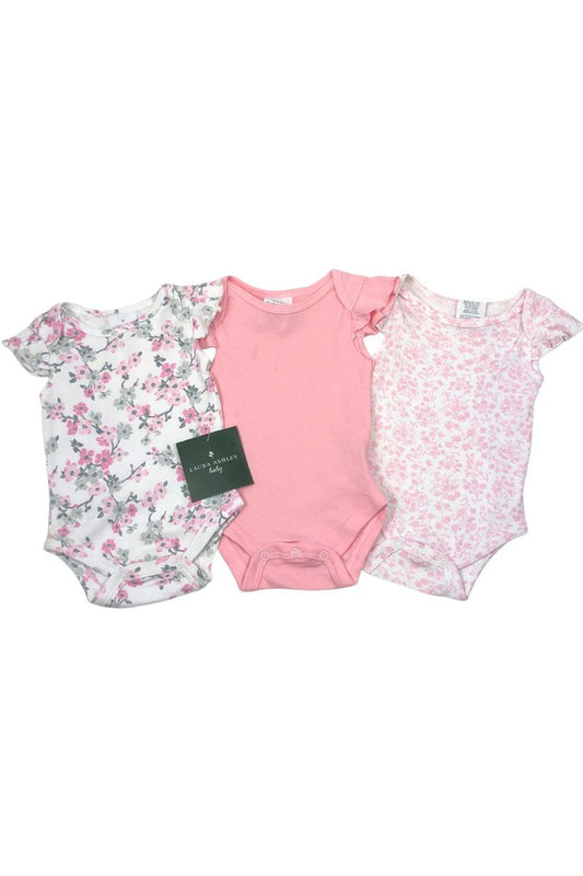 Laura Ashley Pink Pretty Baby Pack 3 Bodysuits/Vests