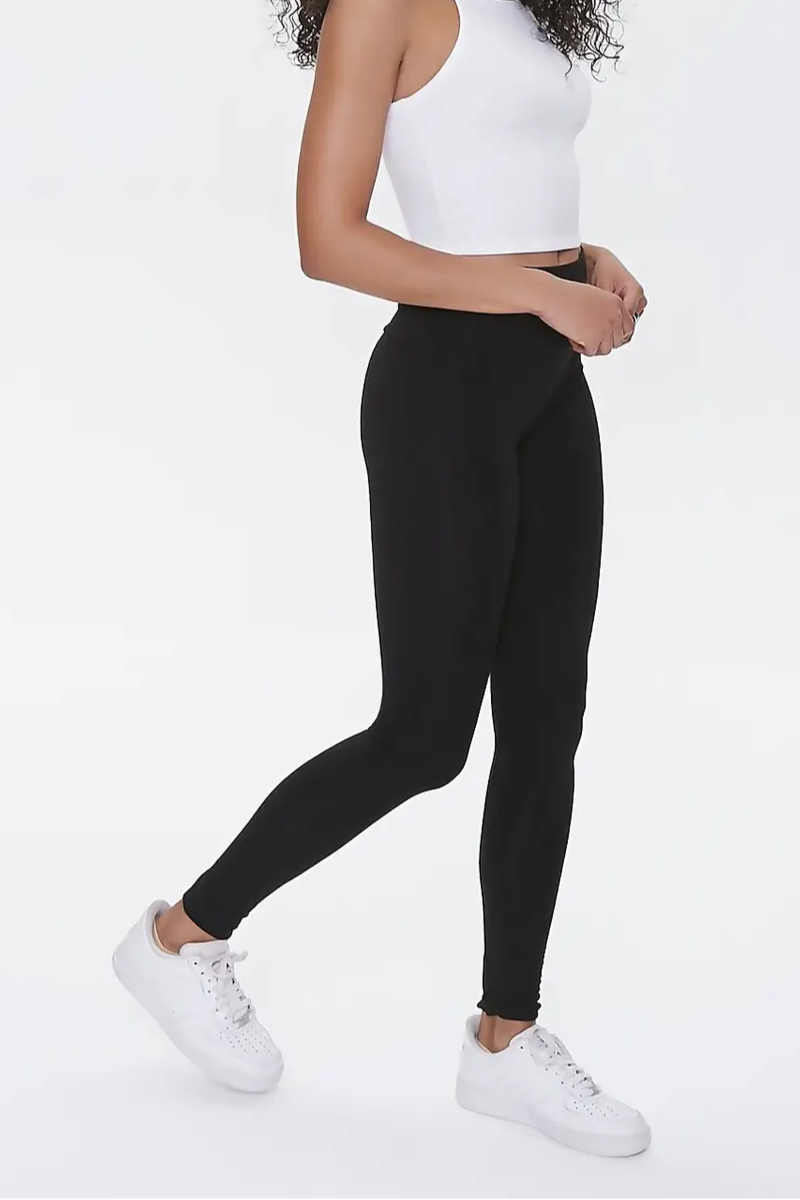 Basic Cotton Leggings Black