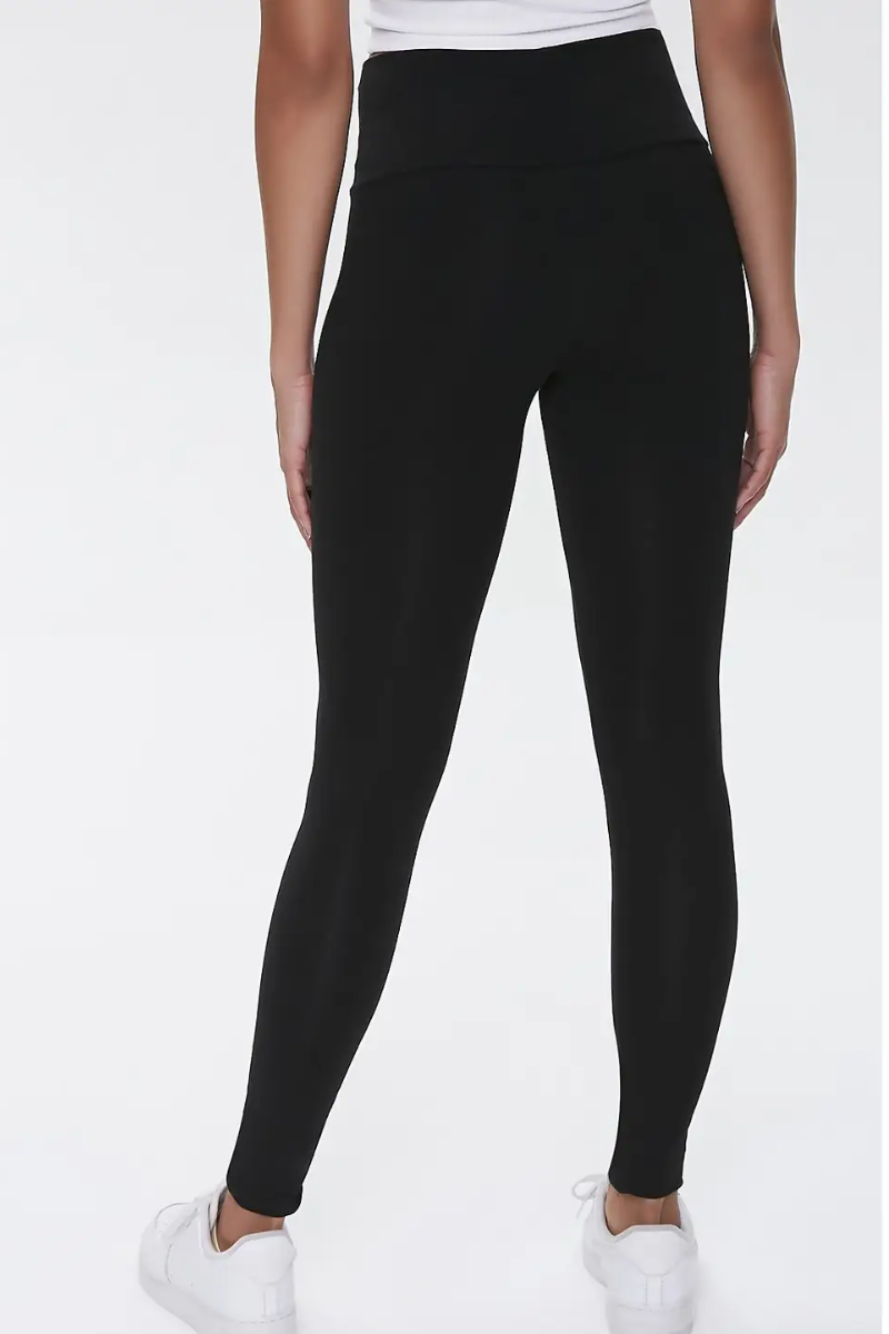 Basic Cotton Leggings Black