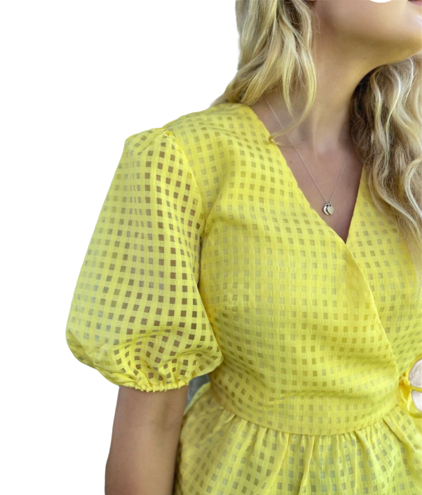 Ladies Yellow Peplum Blouse