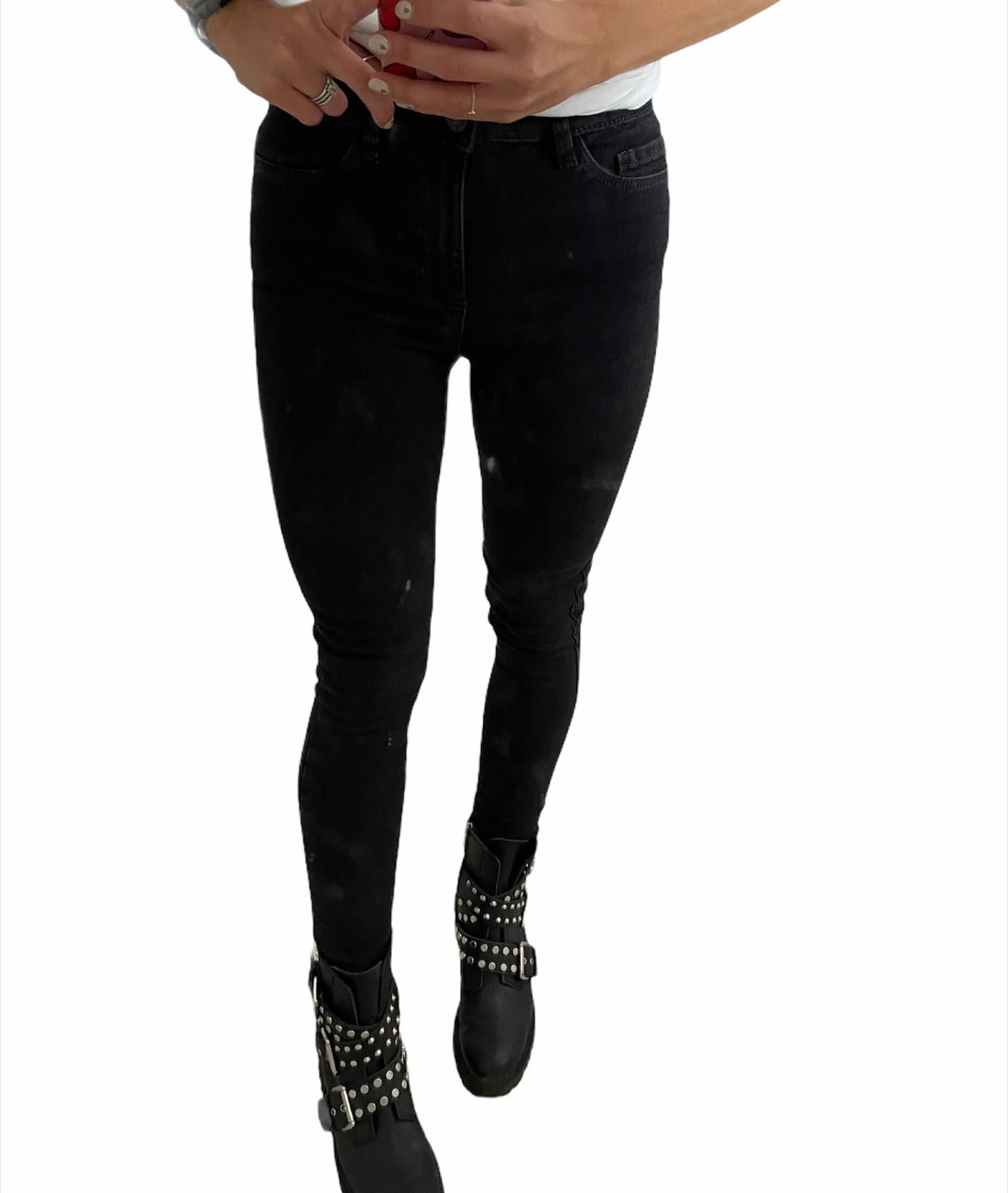 Ladies High Rise Black Jeans